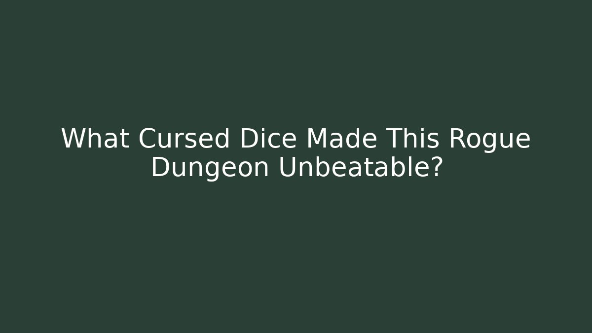 What Cursed Dice Made This Rogue Dungeon Unbeatable?