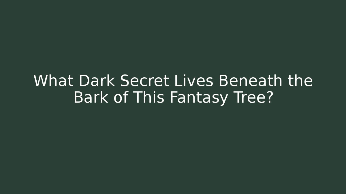 What Dark Secret Lives Beneath the Bark of This Fantasy Tree?