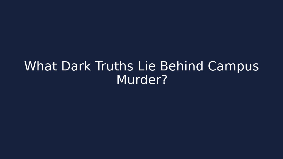 What Dark Truths Lie Behind Campus Murder?