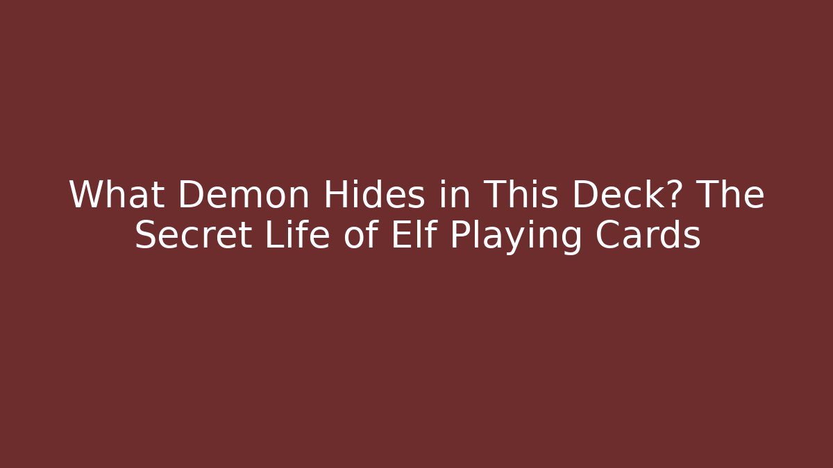 What Demon Hides in This Deck? The Secret Life of Elf Playing Cards