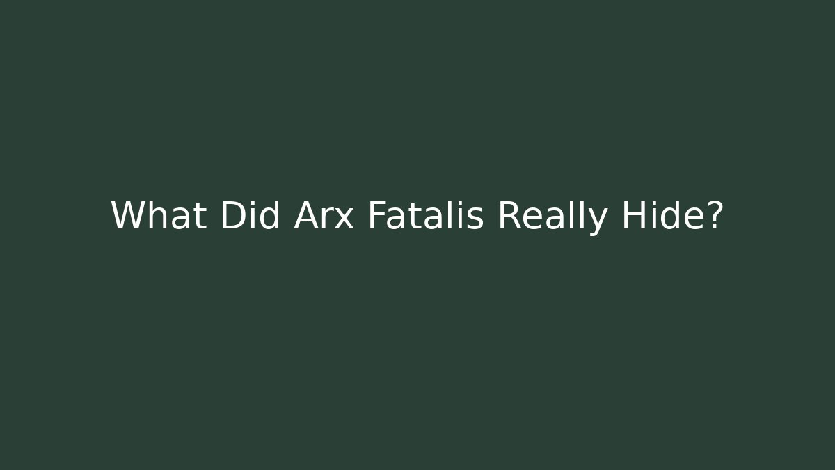 What Did Arx Fatalis Really Hide? - Método de Aprovação