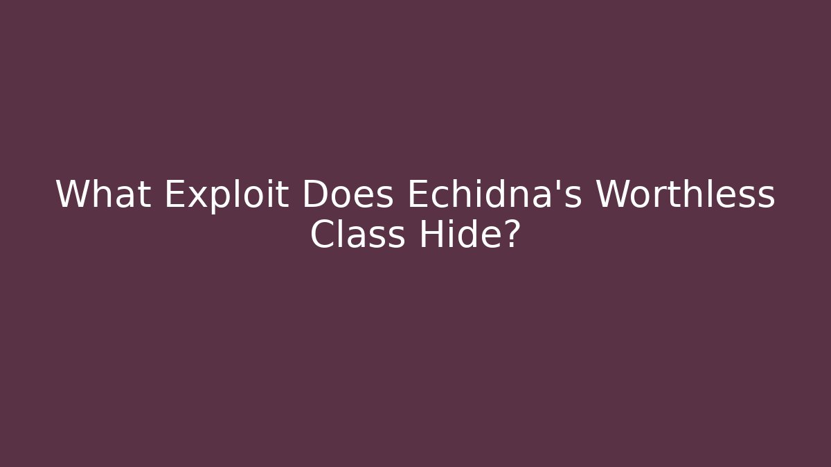 What Exploit Does Echidna’s Worthless Class Hide? - Método de Aprovação