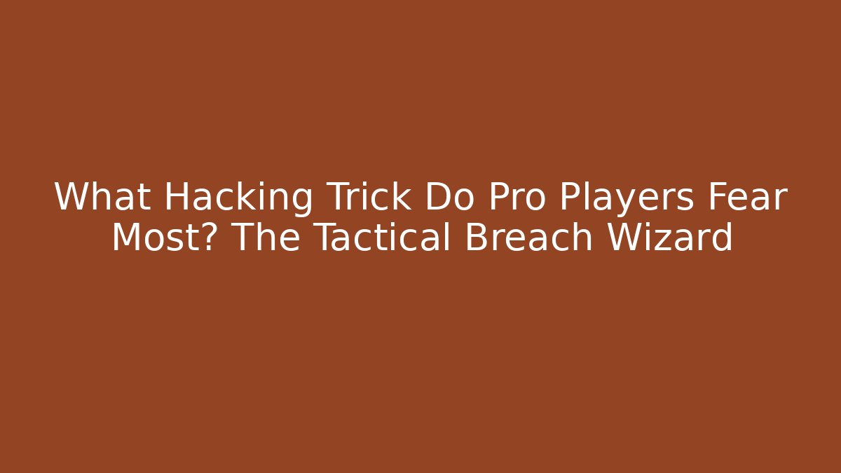 What Hacking Trick Do Pro Players Fear Most? The Tactical Breach Wizard
