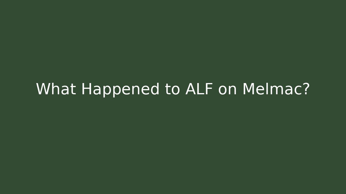 What Happened to ALF on Melmac?