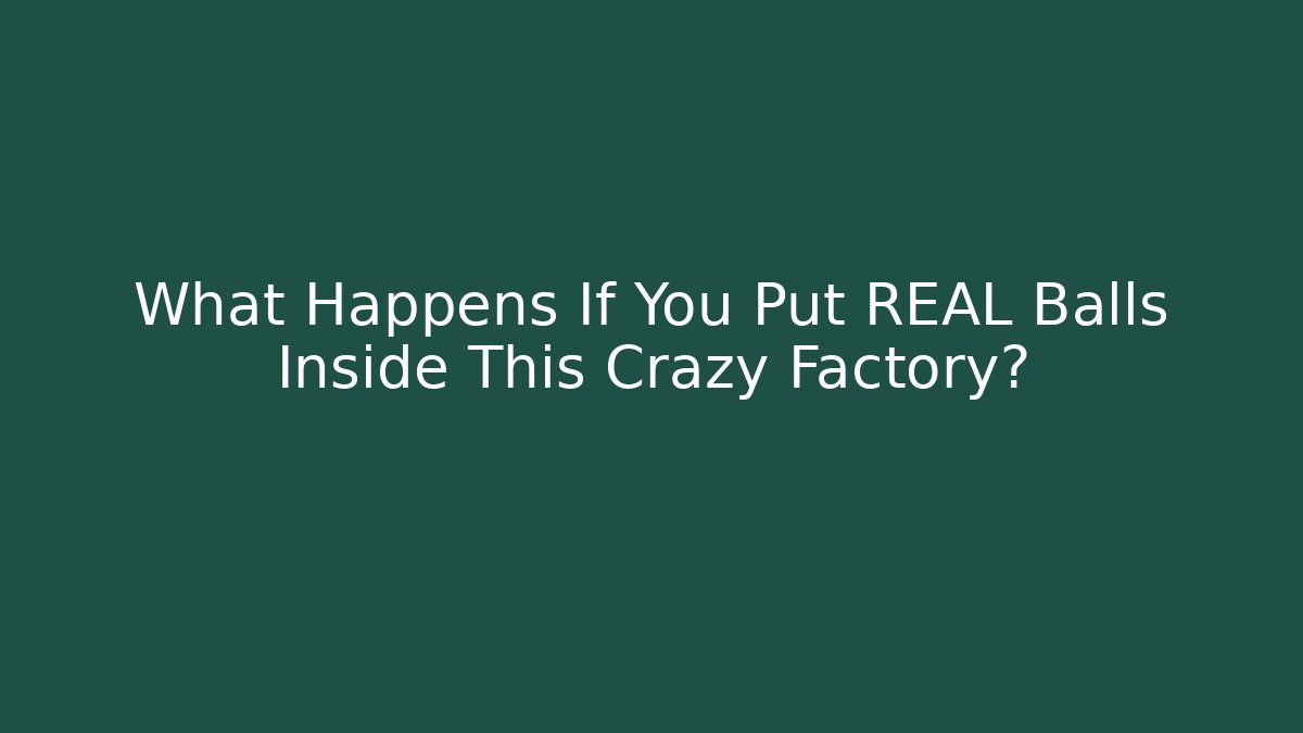 What Happens If You Put REAL Balls Inside This Crazy Factory?