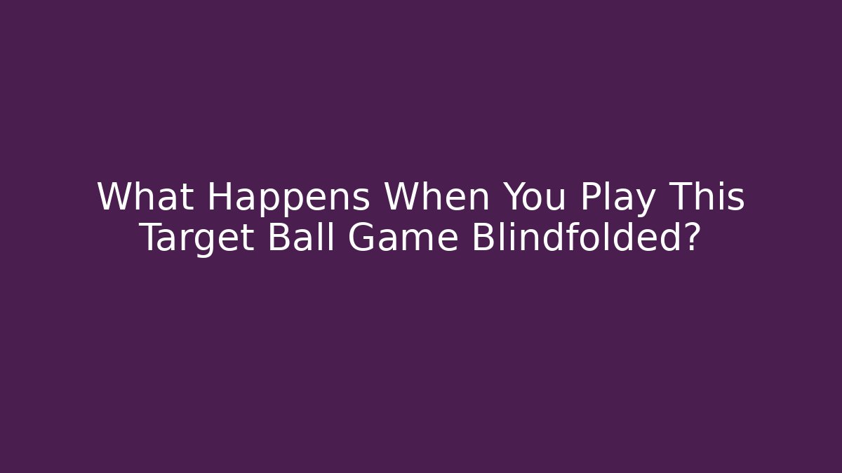 What Happens When You Play This Target Ball Game Blindfolded?