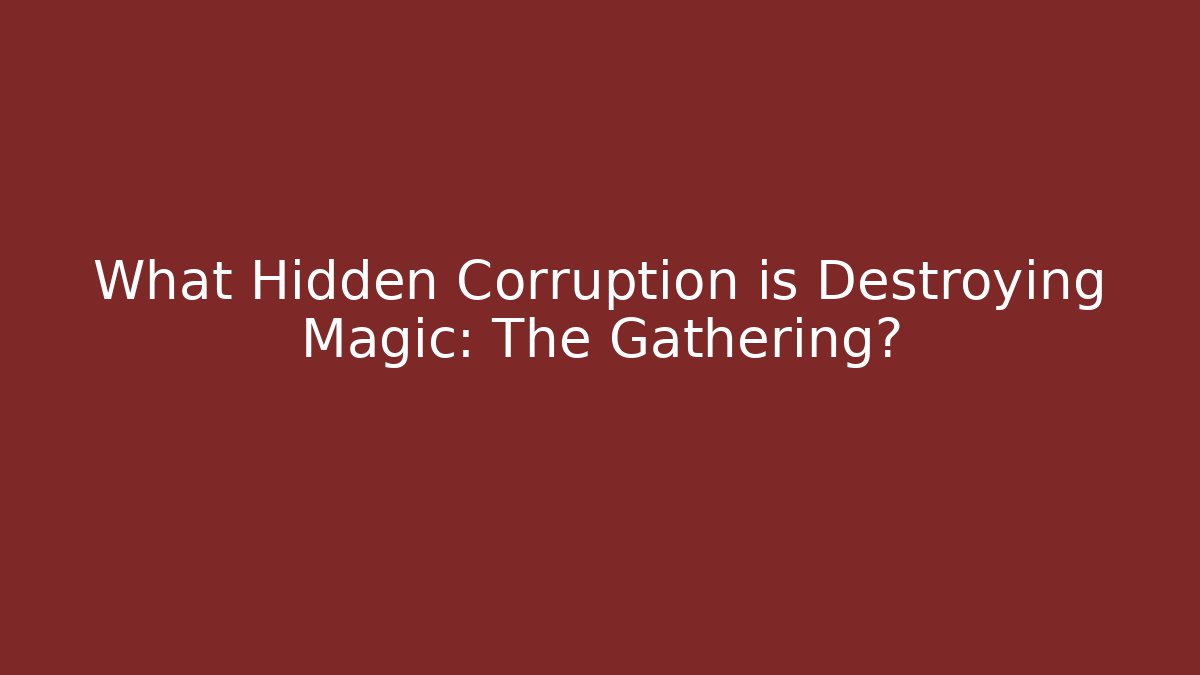 What Hidden Corruption is Destroying Magic: The Gathering?