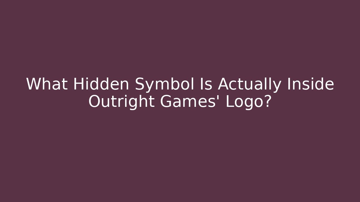 What Hidden Symbol Is Actually Inside Outright Games’ Logo?