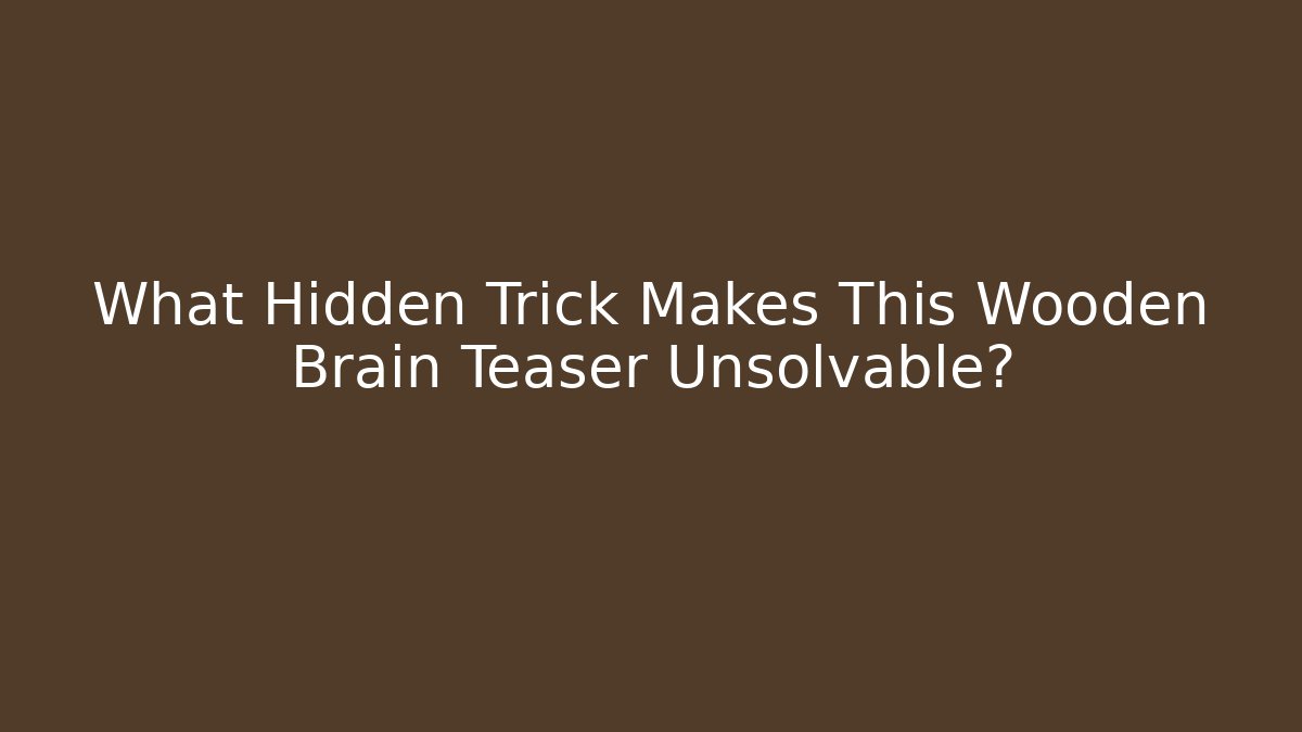 What Hidden Trick Makes This Wooden Brain Teaser Unsolvable?