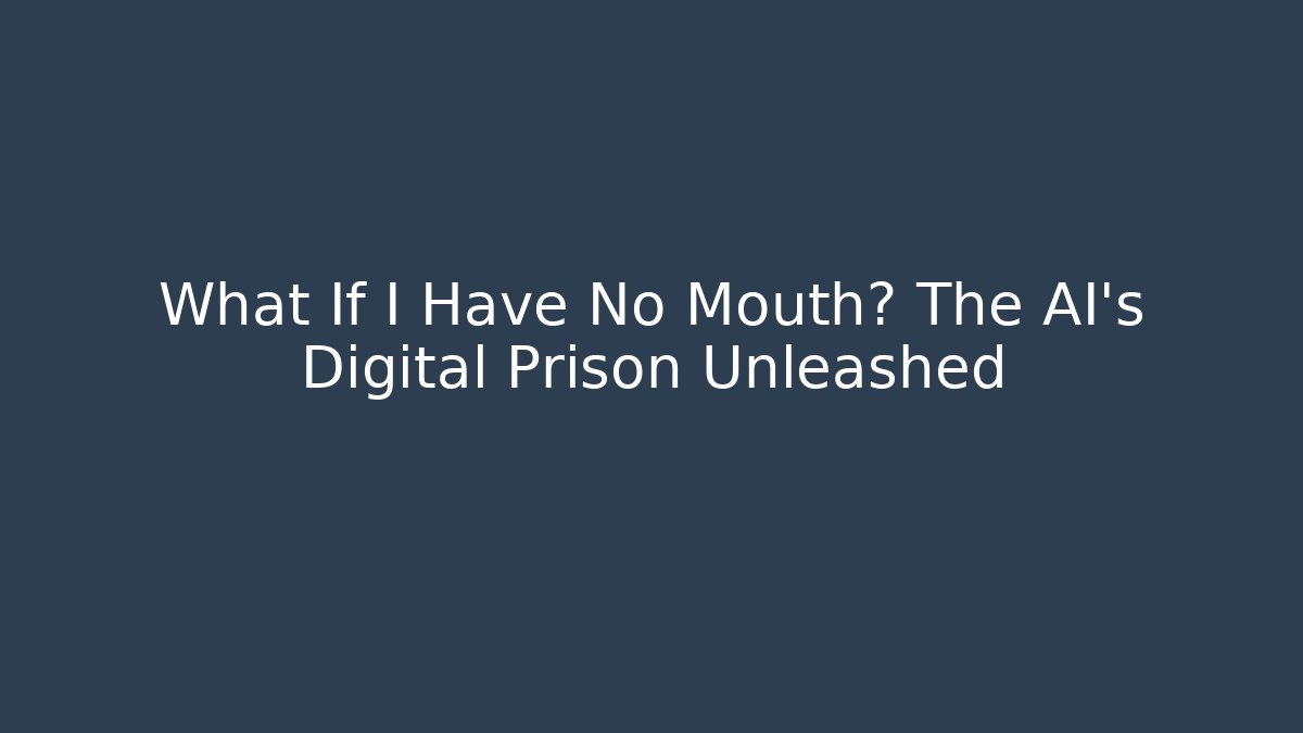 What If I Have No Mouth? The AI's Digital Prison Unleashed