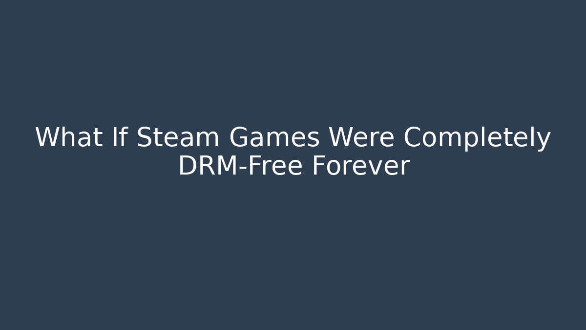 What If Steam Games Were Completely DRM-Free Forever - Método de Aprovação