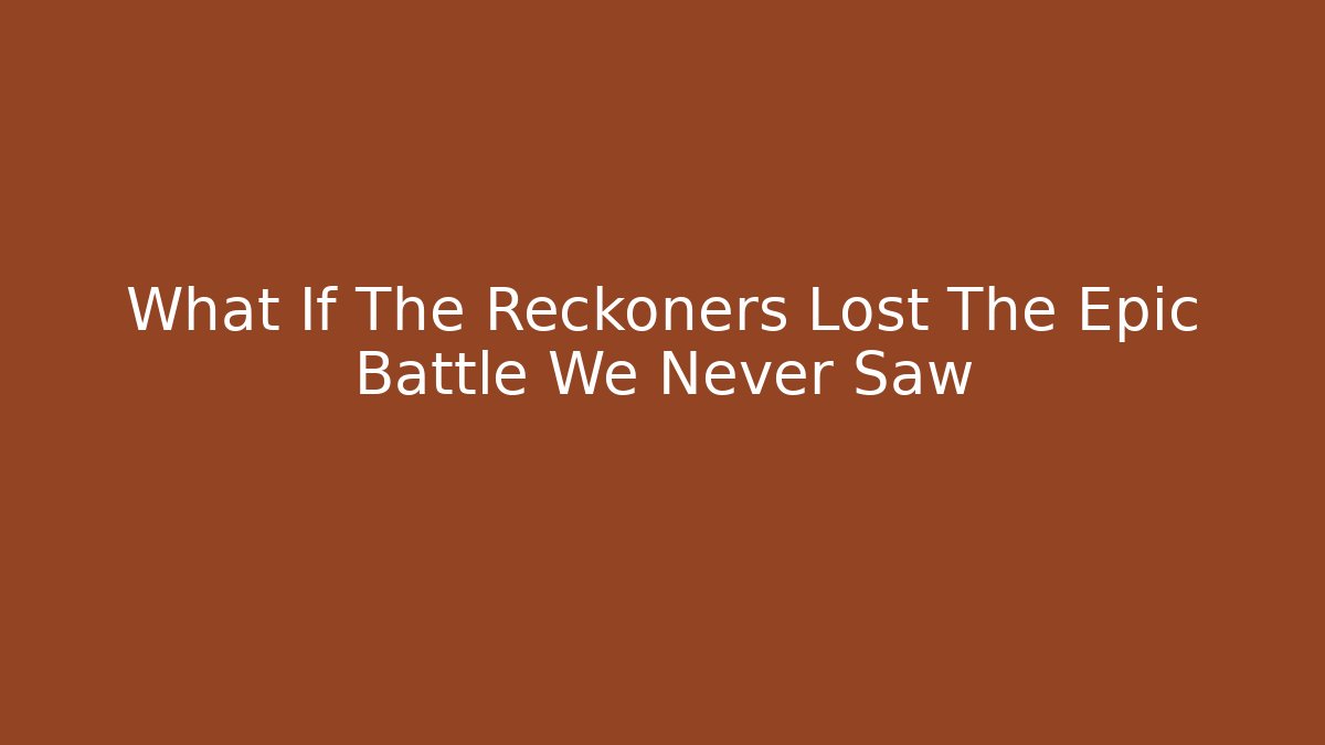 the reckoners series by brandon sanderson