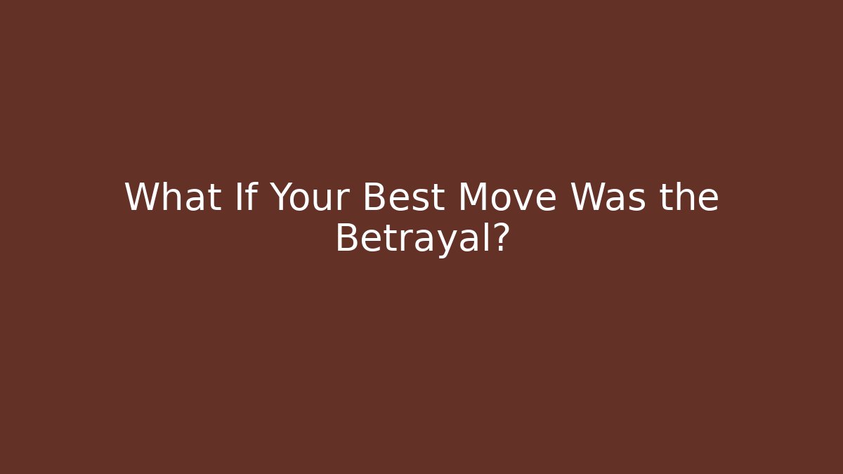 What If Your Best Move Was the Betrayal?