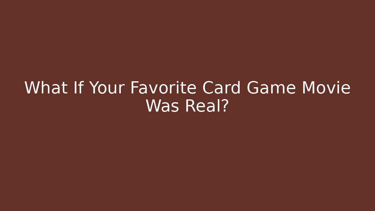 What If Your Favorite Card Game Movie Was Real?