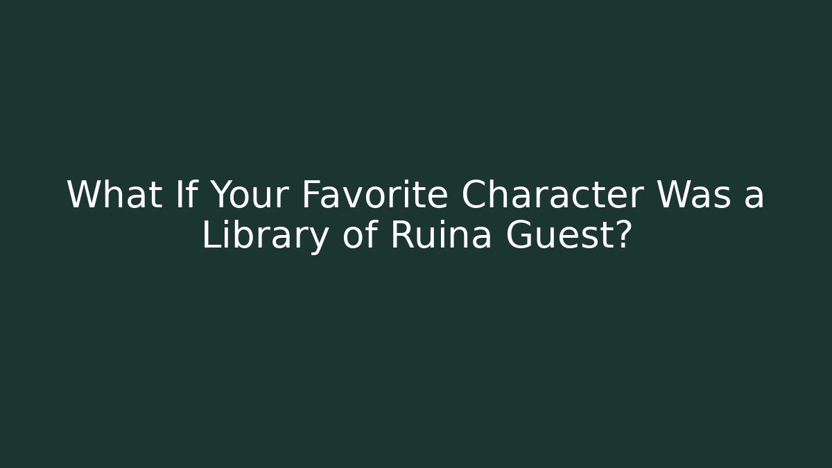 What If Your Favorite Character Was a Library of Ruina Guest?