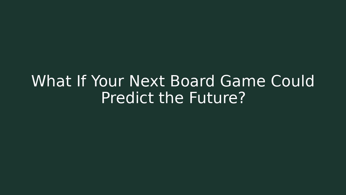What If Your Next Board Game Could Predict the Future? - Método de Aprovação