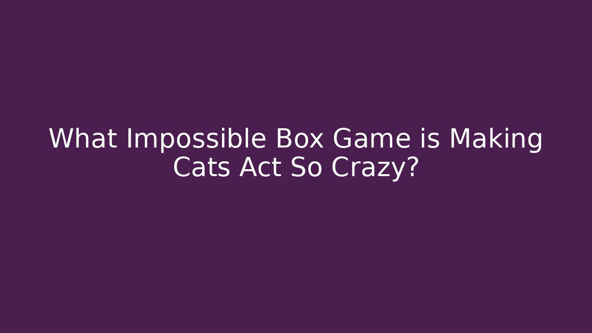 What Impossible Box Game is Making Cats Act So Crazy?