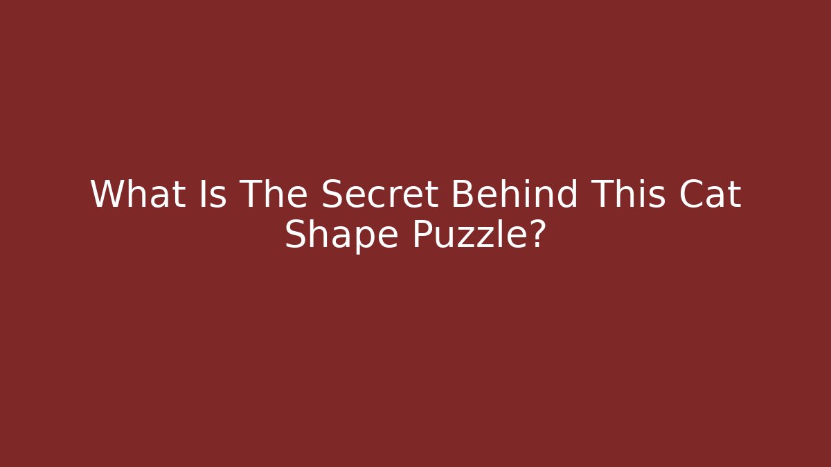 What Is The Secret Behind This Cat Shape Puzzle?