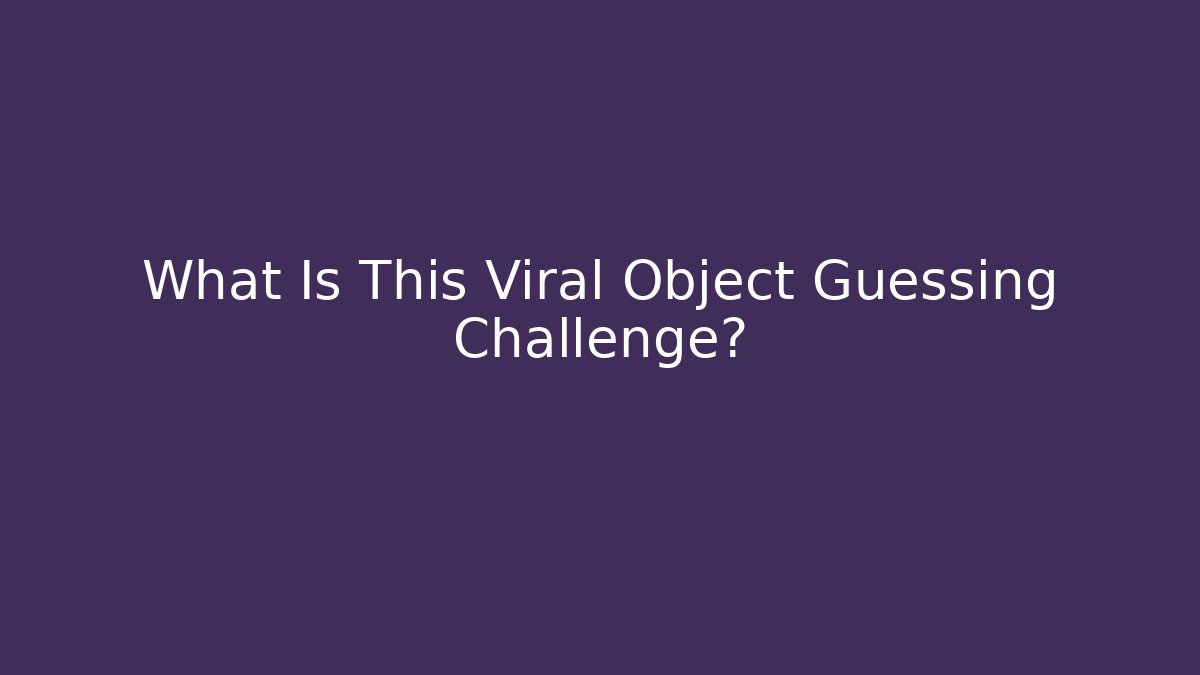 What Is This Viral Object Guessing Challenge?