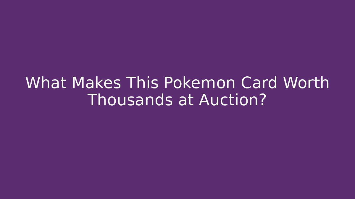 What Makes This Pokémon Card Worth Thousands at Auction?