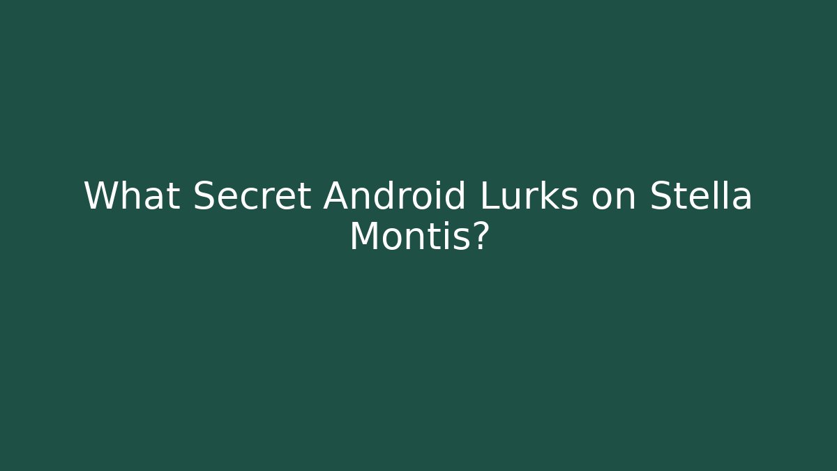What Secret Android Lurks on Stella Montis?