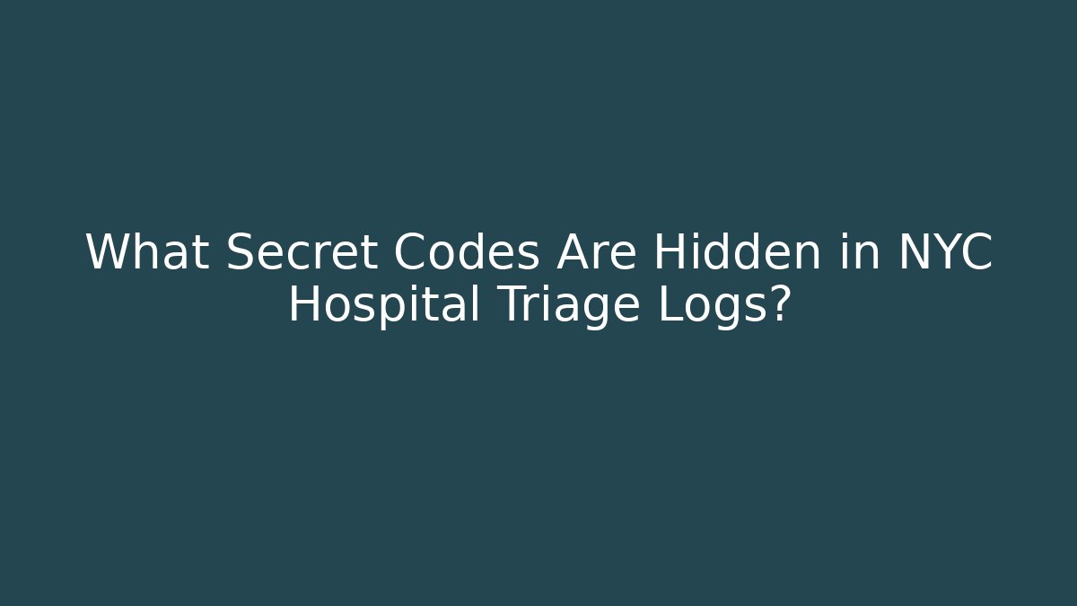 What Secret Codes Are Hidden in NYC Hospital Triage Logs?