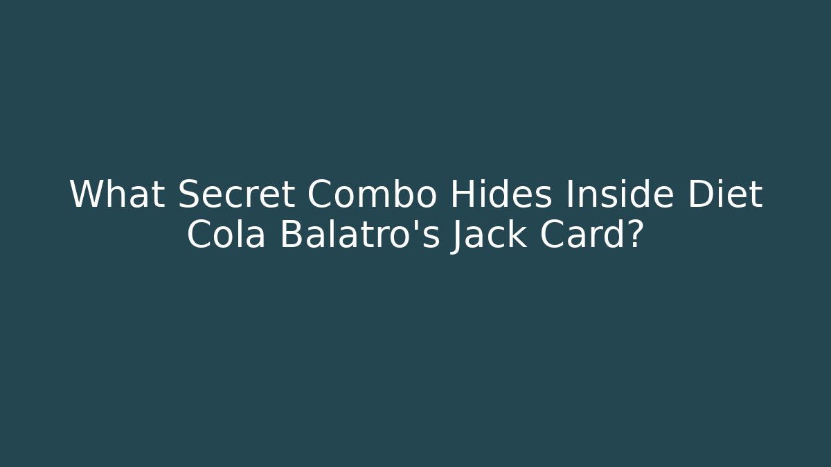 What Secret Combo Hides Inside Diet Cola Balatro's Jack Card?
