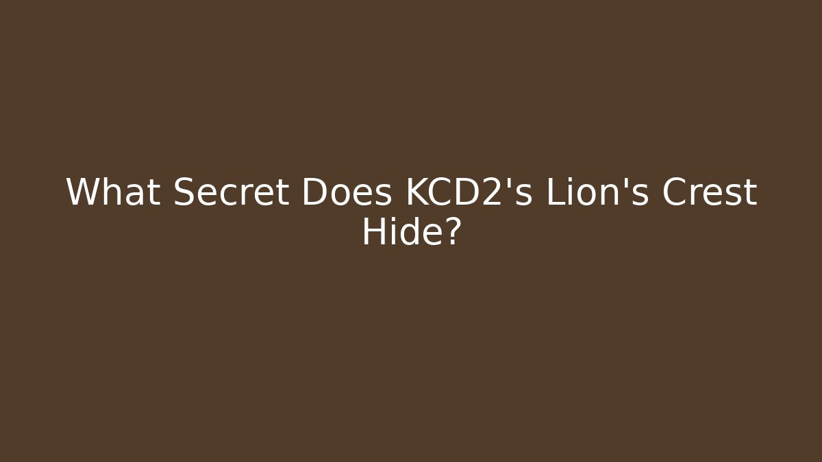 What Secret Does KCD2's Lion's Crest Hide?