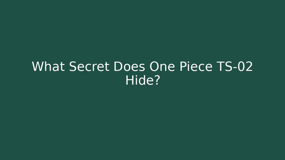 What Secret Does One Piece TS-02 Hide?