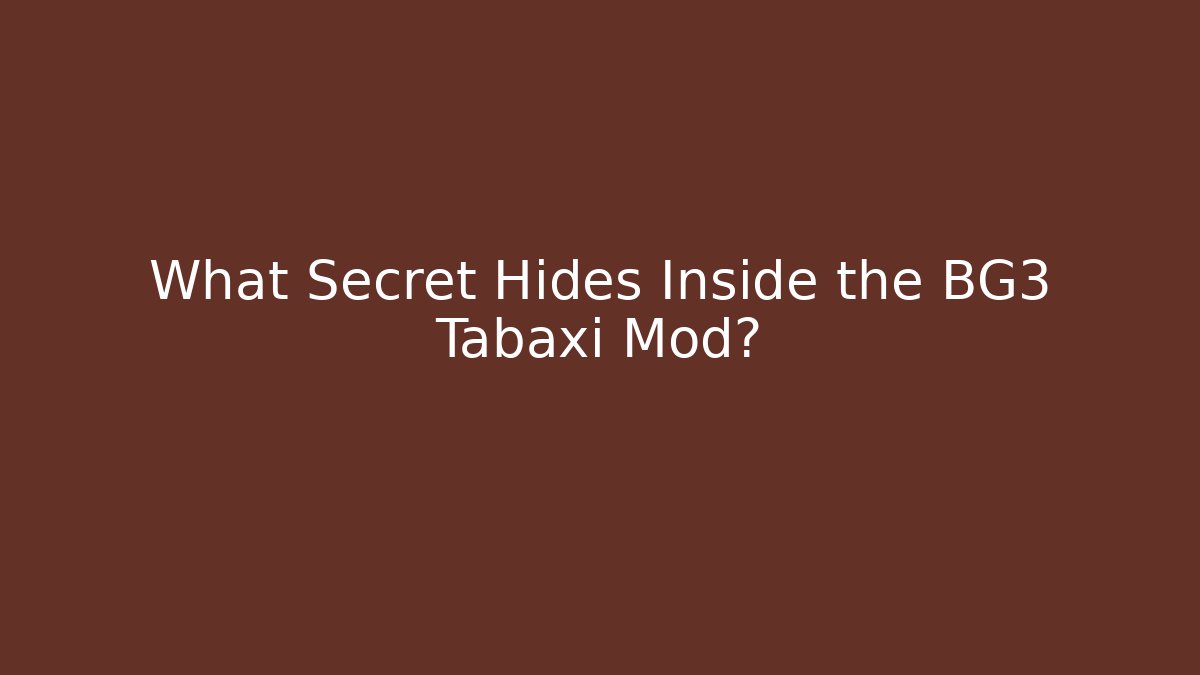 What Secret Hides Inside the BG3 Tabaxi Mod?