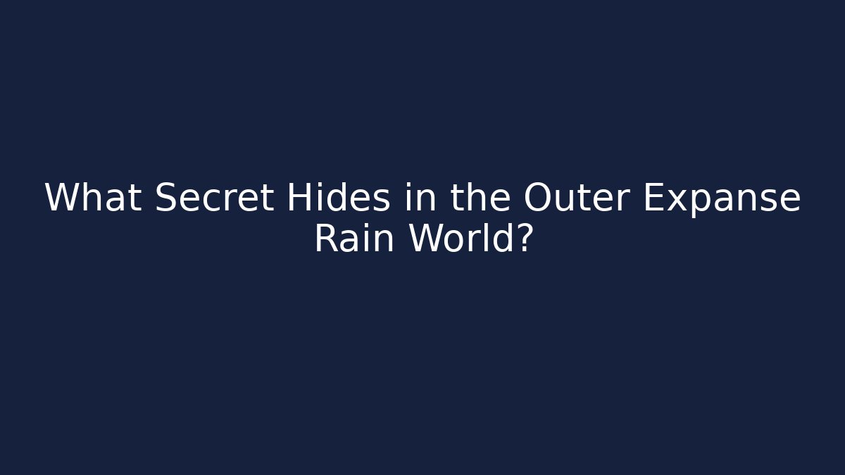 What Secret Hides in the Outer Expanse Rain World?
