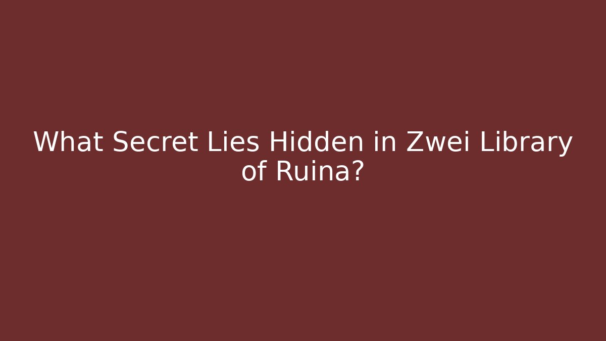 What Secret Lies Hidden in Zwei Library of Ruina?