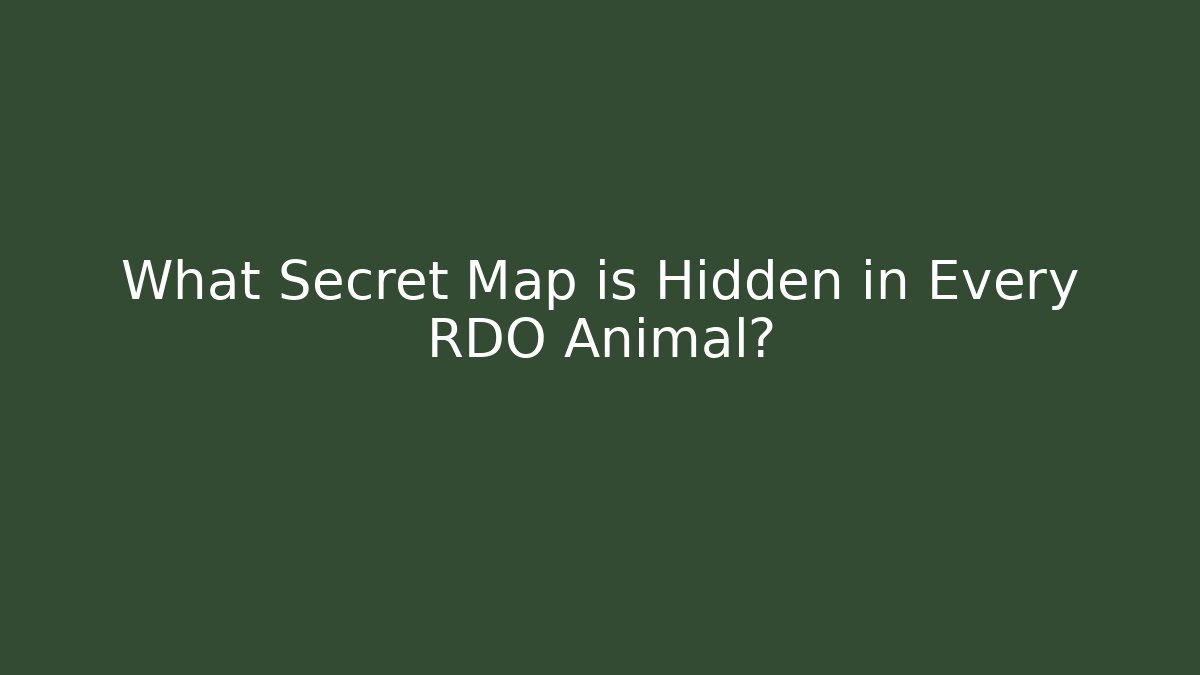 What Secret Map is Hidden in Every RDO Animal? - Método de Aprovação