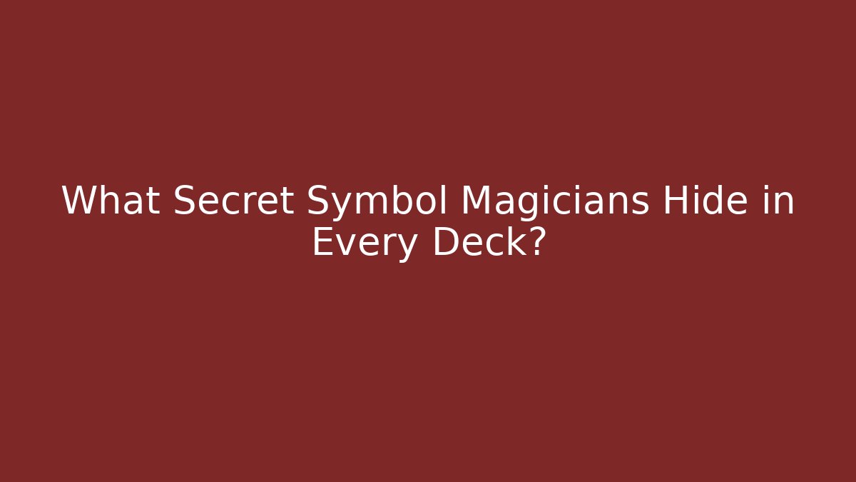 What Secret Symbol Magicians Hide in Every Deck?