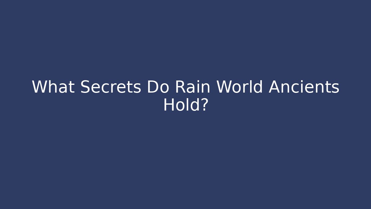 What Secrets Do Rain World Ancients Hold?