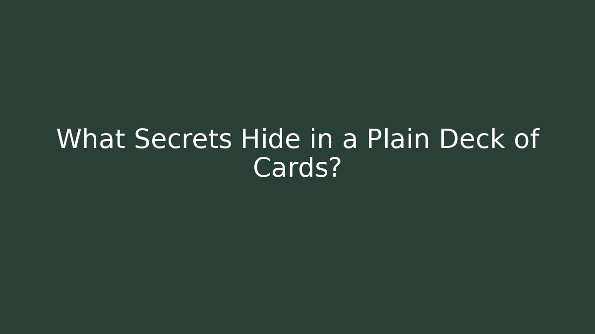What Secrets Hide in a Plain Deck of Cards?