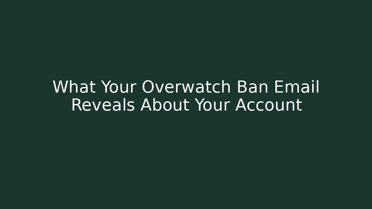 What Your Overwatch Ban Email Reveals About Your Account