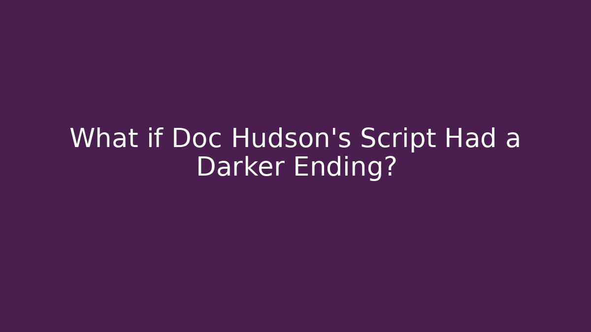 What if Doc Hudson's Script Had a Darker Ending?