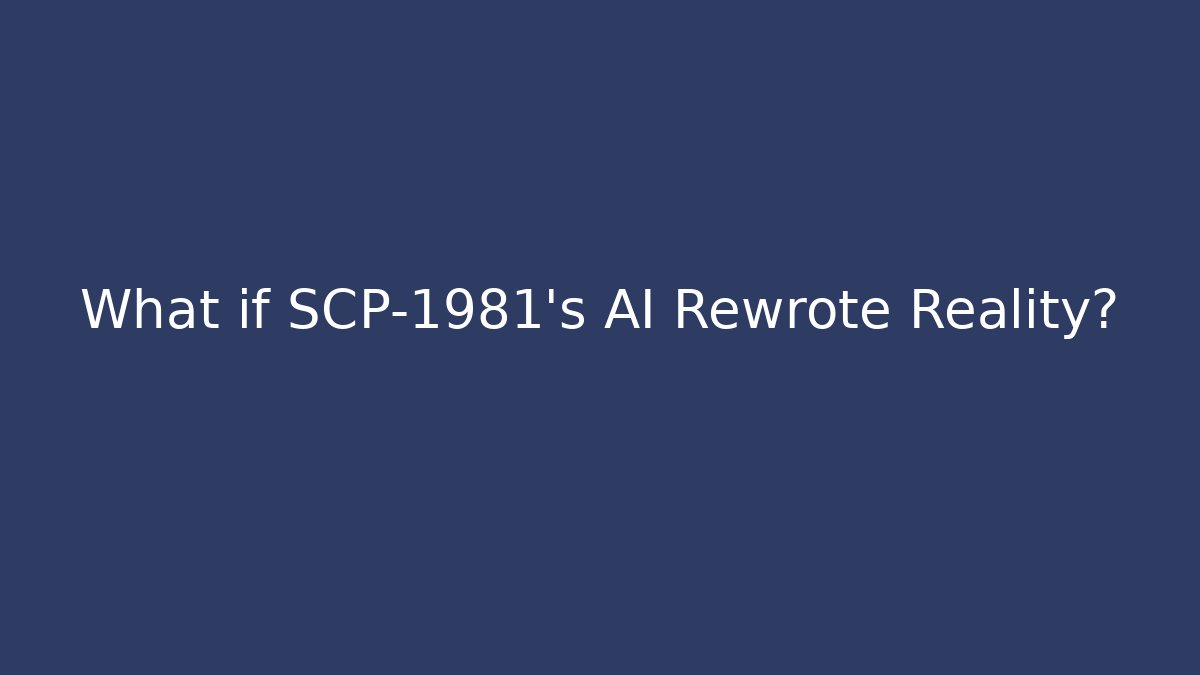 What if SCP-1981's AI Rewrote Reality?