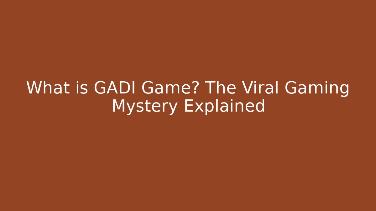 What is GADI Game? The Viral Gaming Mystery Explained