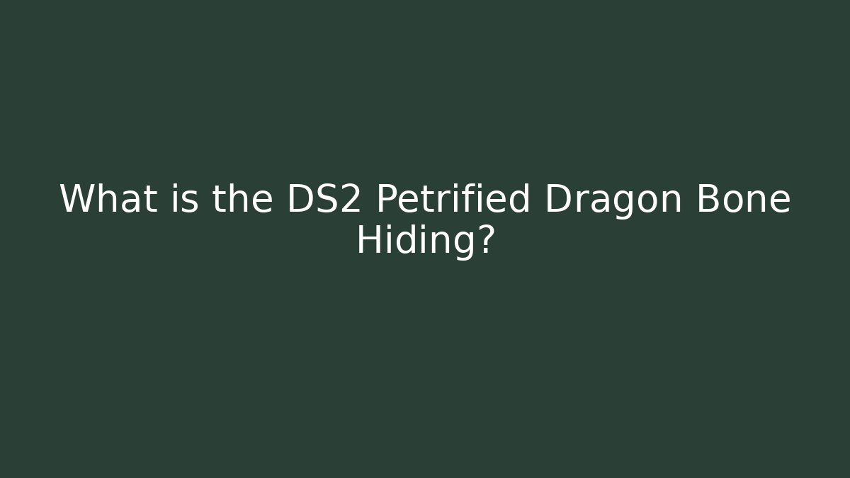 What is the DS2 Petrified Dragon Bone Hiding?
