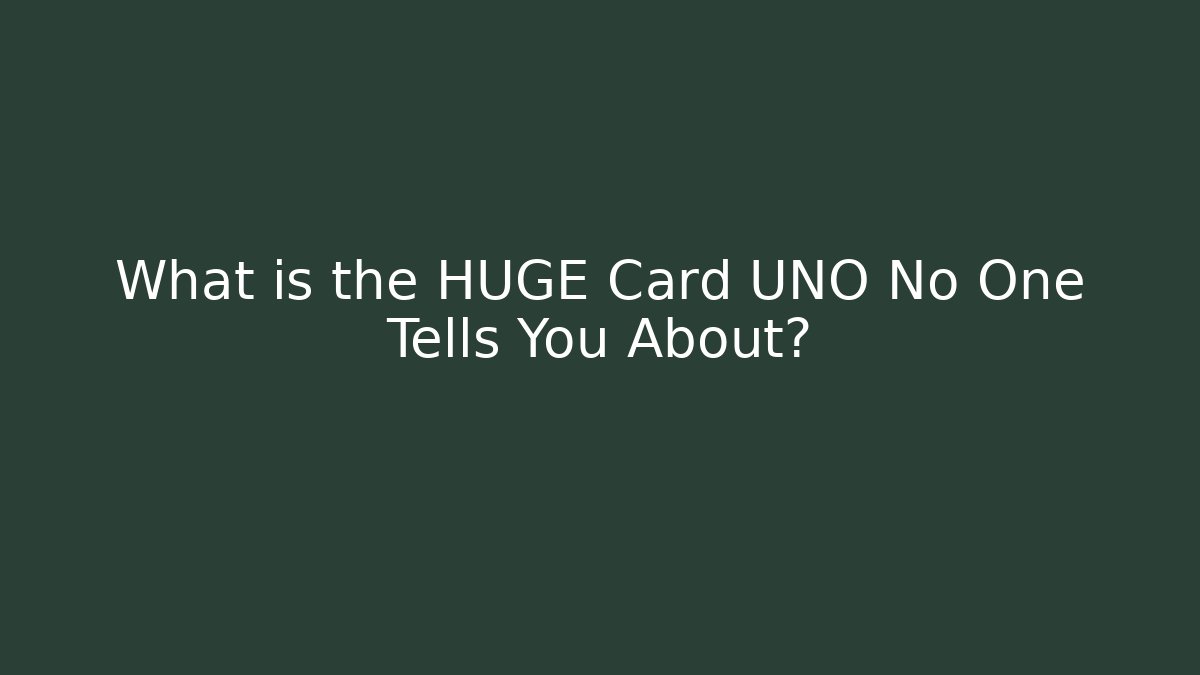 What is the HUGE Card UNO No One Tells You About? - Método de Aprovação