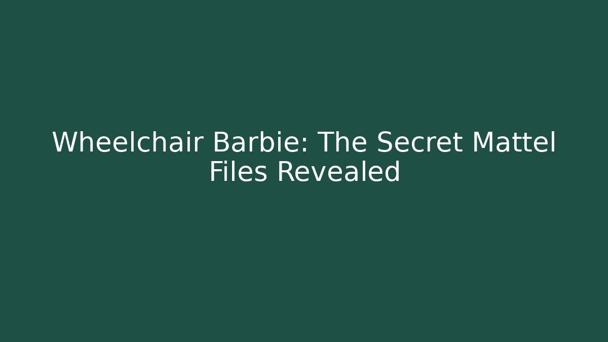 Wheelchair Barbie: The Secret Mattel Files Revealed