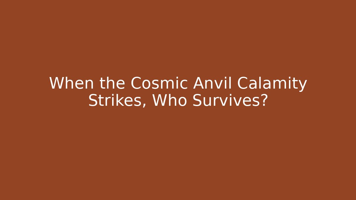 When the Cosmic Anvil Calamity Strikes, Who Survives? - Método de Aprovação