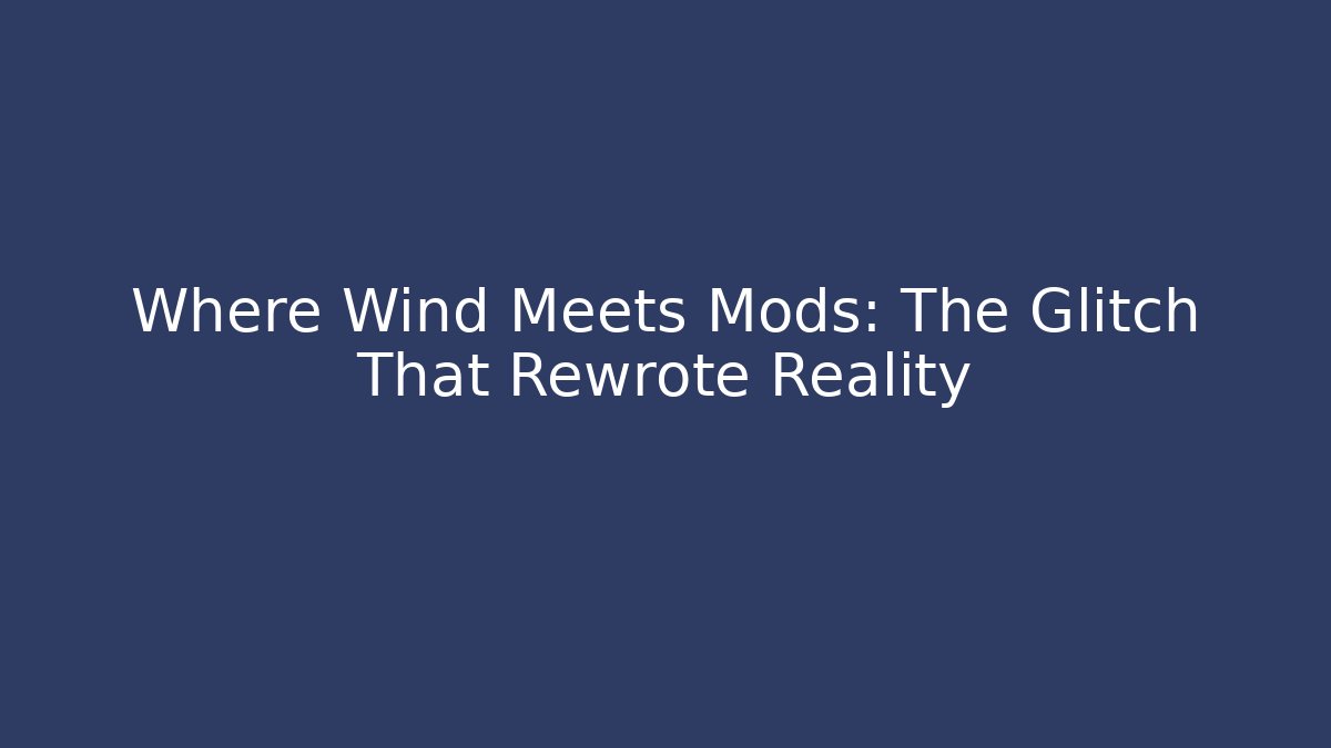 Where Wind Meets Mods: The Glitch That Rewrote Reality