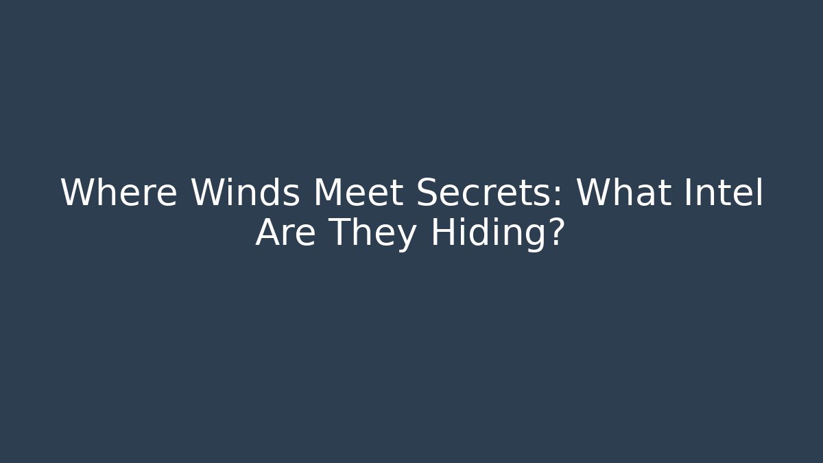 Where Winds Meet Secrets: What Intel Are They Hiding?