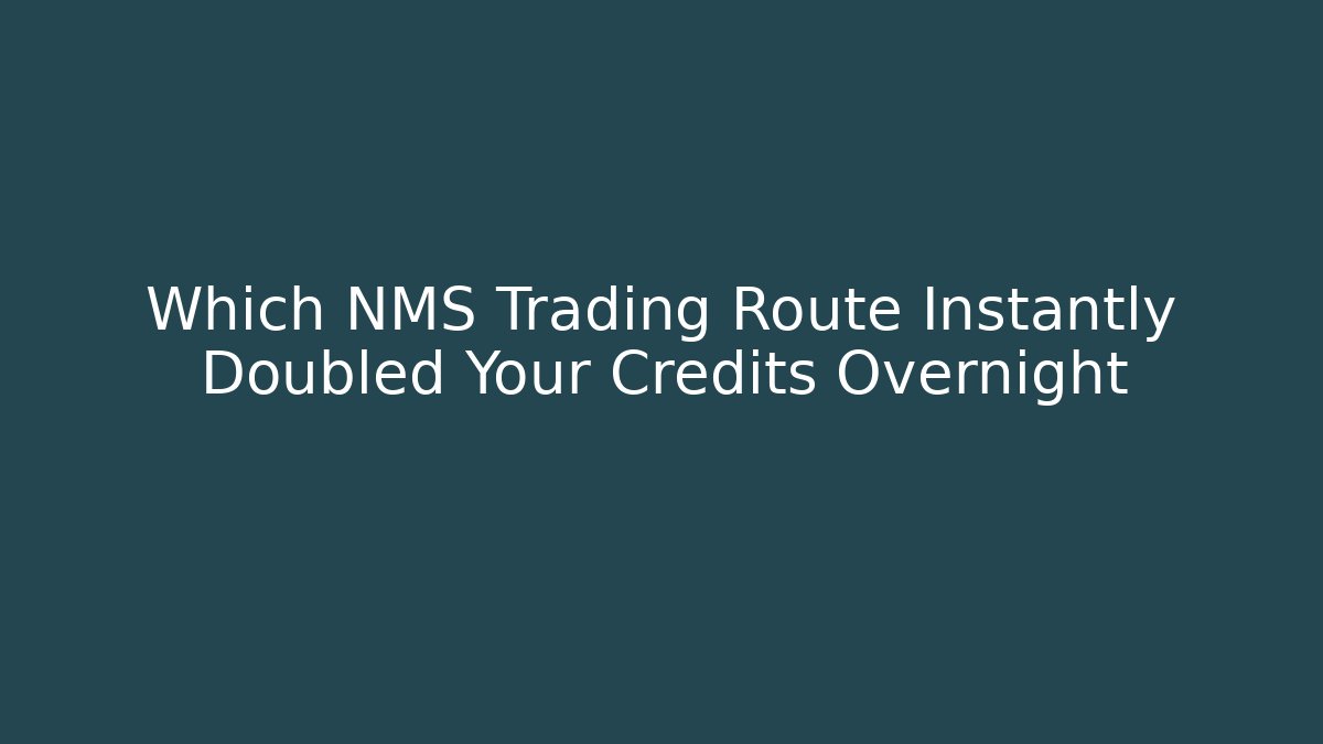 Which NMS Trading Route Instantly Doubled Your Credits Overnight