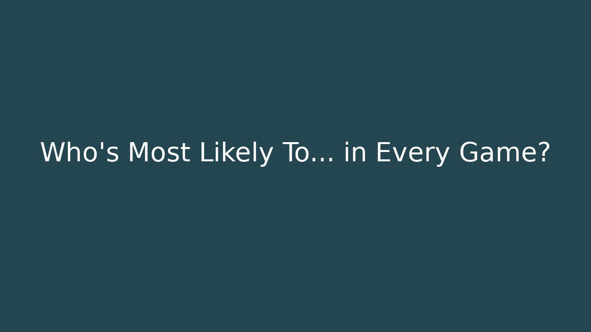 Who's Most Likely To... in Every Game? - Método de Aprovação