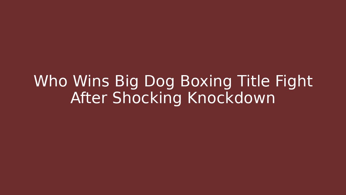 Who Wins Big Dog Boxing Title Fight After Shocking Knockdown
