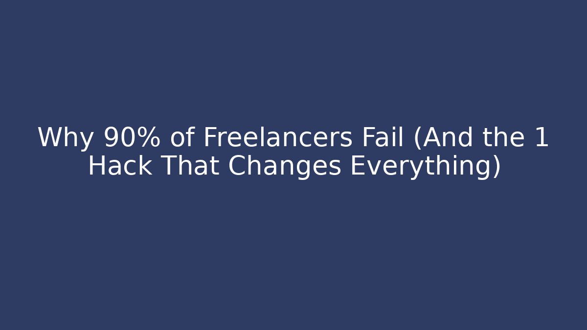 Why 90% of Freelancers Fail (And the 1 Hack That Changes Everything)